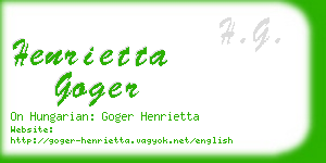 henrietta goger business card